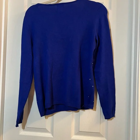 👗 Ruby Rd. Royal Blue Sweater with Silver Accents - Picture 4 of 4
